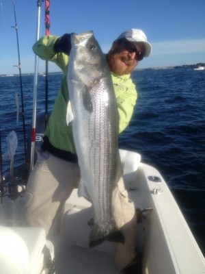 Sean Foley shared this photo of a Boston Harbor striper on the On The Water Facebook page