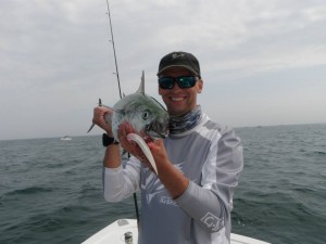 Mike Roy of Reel Cast Charters was able to get his clients on some excellent topwater action of bass, blues, bonito and albies.