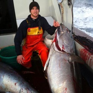 Michael Madr of White Water Outfitters got involved in the Bluefin action at Hudson Canyon last week.