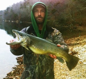 Jon Morgan with a 29-inch monster brown trout taken on Cape this week.