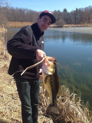 Angler Brandon Bercovitz found some open water last weekend and landed this big largemouth bass on a jig and pig.
