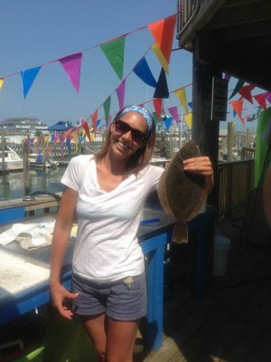 Jordan Hemberger from Brigantine landed a nice 17 and 3/4 flounder. Photo courtesy of Two Chums Bait and Tackle Facebook page.