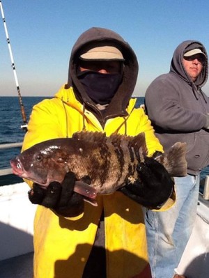 It might be cold out there but the blackfishing is still good aboard the Big Mohawk.