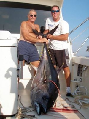 This 200-pound bigeye tuna was caught last week at Washington Canyon.