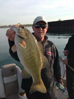 Catch of the week is this 7 pound, 6 ounce smallmouth bass hauled in by Mike Webb of Toronto. He was fishing with Capt. Bruce Blakelock (pictured).