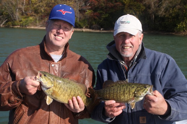 Paul and Mark Ellingson with a couple fall smallmouth from the Niagara River.