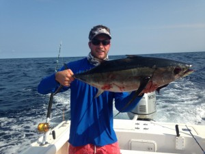 Jonathan Lewie sent in this photo of a longfin albacore after "smoking the tuna bite east of Nantucket" on Monday.