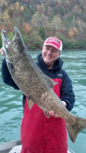 Frank Campbell with a 20-pound Devil's Hole salmon this morning.