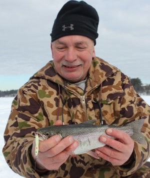 Pete Santini of Fishing FINatics caught this nice bow on a PK spoon in 30 feet of water.
