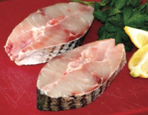 Two nice striper steaks, ready for the grill. Cutting steaks is more labor-intensive than filleting a fish, but the extra effort is worth it.