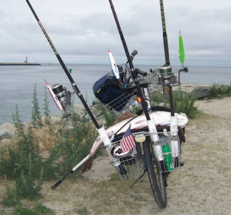 Watch for trees, rocks, bikes, dogs and other fishermen when making a cast.