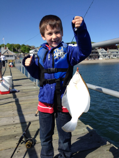 Congratulations to 6-year-old Teddy Tsoutsouris on catching his first flounder!