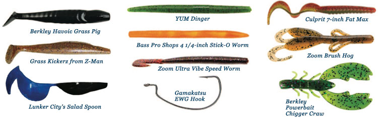 Texas-Rigged Baby Brush Hog or a Z-Craw for Dirty Water Fishing
