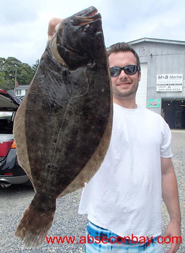 Chris Gentile shows off a big fluke caught this week.