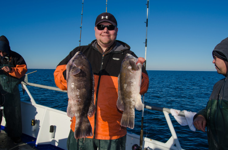 Eric Bunz of the Reel Seat in Brielle caught five keepers despite tough fishing by using small whole white-legger crabs.