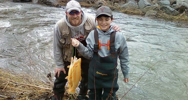 Richard Diffendorf JR. (right) and mentor Chris Tinder (left)&nbsp;were successful on Snake Creek during Mentored Youth Day.