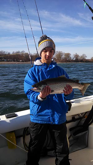 Toni with the first brown over the rail