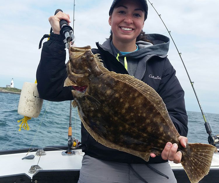 Samantha McKelvey with a nice Montauk fluke