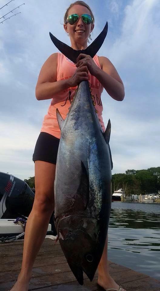 The bluefin bite continues south of the Vineyard. Justin Roy and his better half got into some spinning rod tuna last weekend.