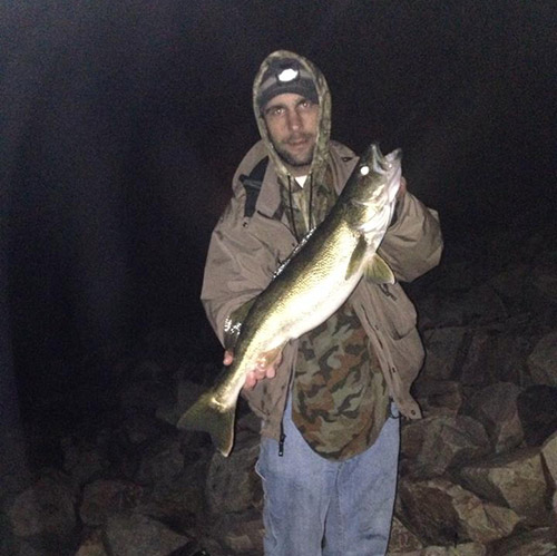 Another fine Walleye caught at the Tioga Lake spillway by Jimi Owen!