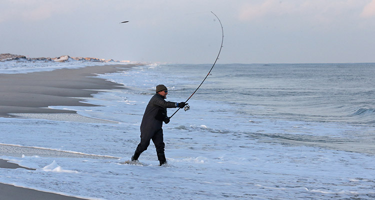Surf Fishing The Freeze On The Water