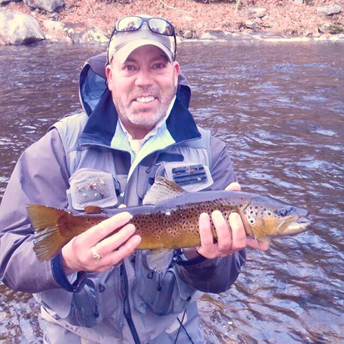 Farmington Fred with a nice winter brown trout.