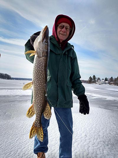 Carl Montagno got out for some ice pike last weekend.
