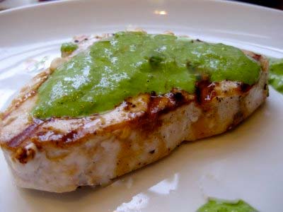 Grilled Swordfish Steak With Green Sauce
