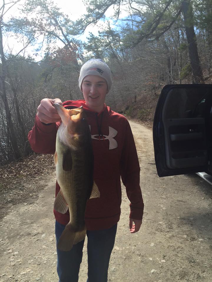 Brett Lowder caught his first bass of the year last weekend on a Storm jerkbait in a Plymouth Pond!