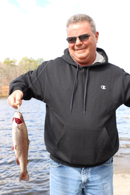 This colorful stockie hit an Als Goldfish at Horn Pond in Woburn.