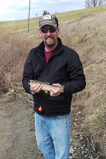 Mike Worden was out enjoying some early trout fishing on Hamilton Lake.