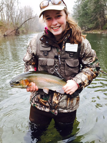 Emily Shiels caught and released a beautiful 20&rdquo; Rainbow Trout. 