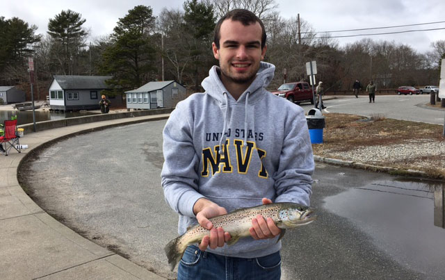This nice Long Pond brown was caught by a customer of Fore River B&T in Quincy.