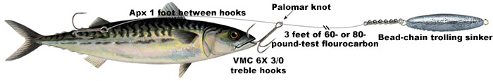 Tandem-Treble mackerel Trolling Rig