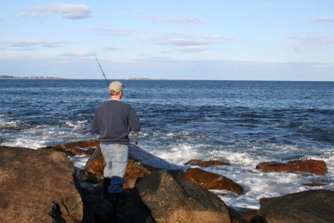Areas of white water and suds will draw feeding stripers even in the middle of the day.
