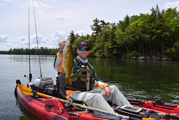 Tim Moore shows off a New Hampshire smallmouth