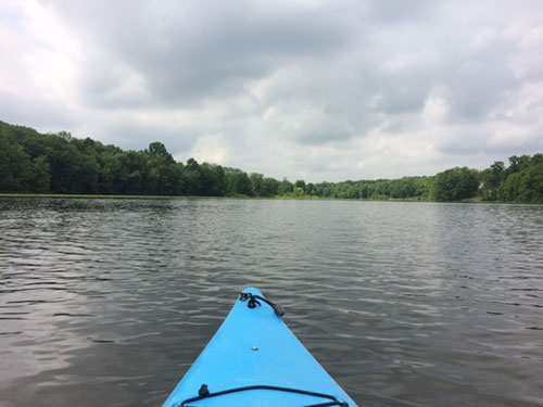 A view from Nockamixon Lake&rsquo;s Three Mile Run Access on the Friday before the Fourth of July weekend.