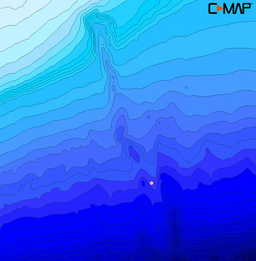 Hi-res bathymetric custom Fishtails map