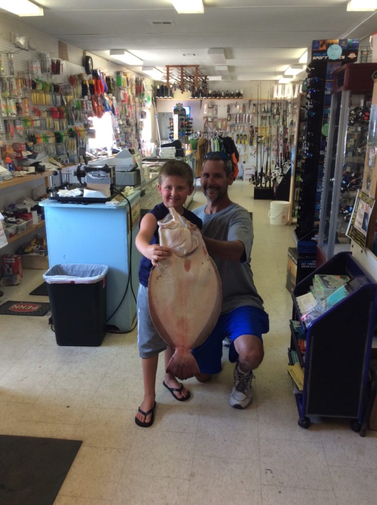 Joseph Tevesky, 8, caught this 10-pound, 2-ounce fluke in the Shark River.