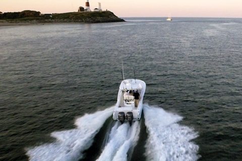 The Davis hull is designed to cut through big seas, slicing through waves instead of pounding.