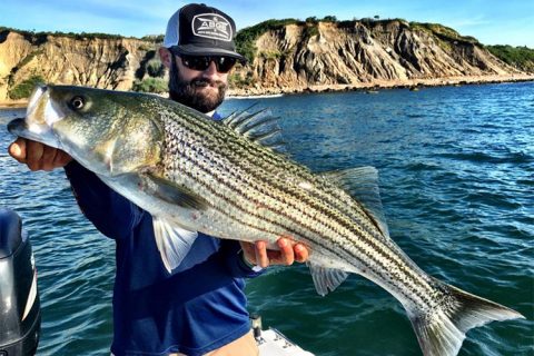 Thomas Quartararo with a solid top-water Block Island striper.