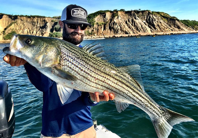 Thomas Quartararo with a solid top-water Block Island striper.