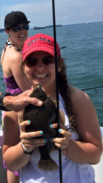 Emily from Fore River is finding the flounder fine in Quincy.