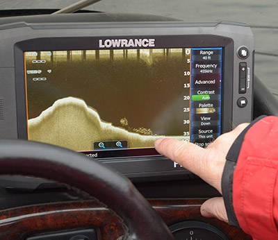 Finding baitfish around structure is a key first step to locating smallmouth.