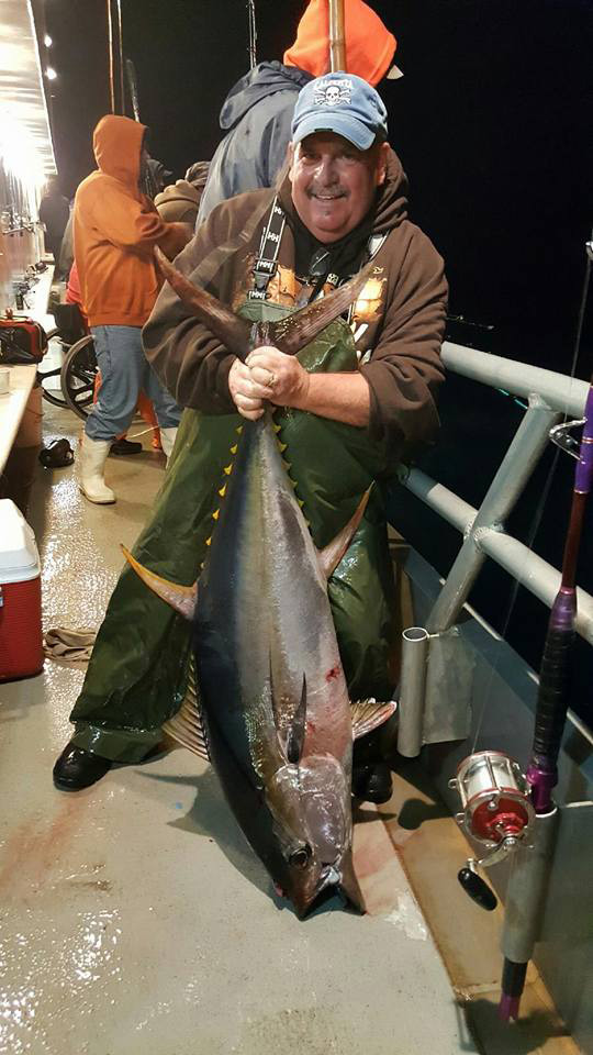 A yellowfin tuna caught earlier this week aboard the Big Jamaica.