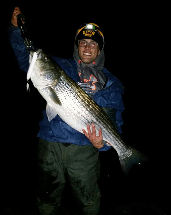 Joshua Pennie caught this nice 29 pound 42" bass in the Boston north shore area