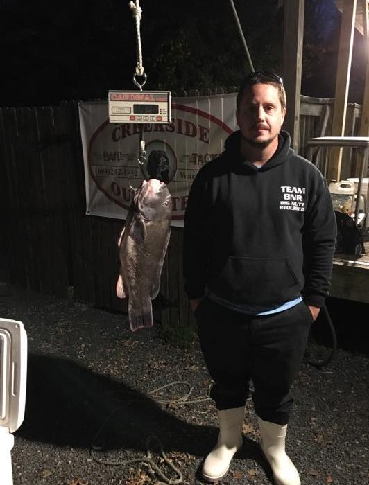 Joseph Resitano weighed this 9.3-pound tautog at Creekside Outfitters this week. 