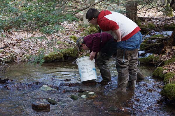  students from Lewisburg High School, helped PA Fish and Boat Commission stock trout at White Deer Creek