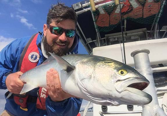 Casey Allen with a big Buzzards Bay Bluefish