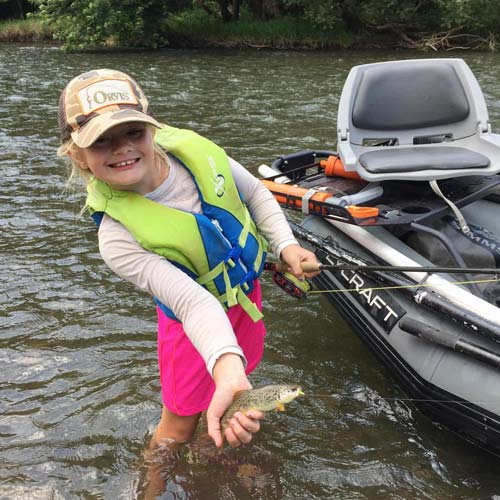Evangeline caught and landed this healthy, wild brown trout!